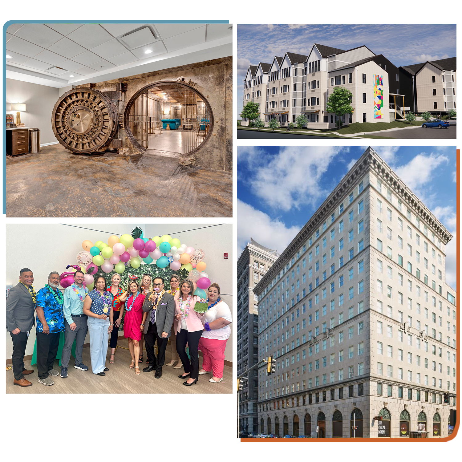 Client service group collage